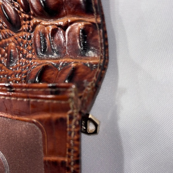 Brahmin Croc Embossed Melbourne Modern Checkbook Wallet - Pecan - Picture 9 of 9
